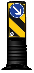 Esnek Refüj Başı Levhası - (hxø) 45cmx100mm(reflektif) – 22067 UB R
