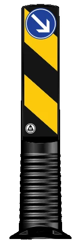 Esnek Refüj Başı Levhası - (hxø) 75cmx100mm(reflektif) – 12253 UB R