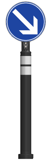 Levhalı Esnek Refüj Dubası-(h)120cm Levha Ölçü:(ø)300mm – 22026 UB R