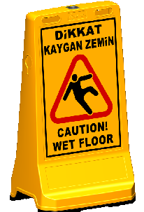 Levhalı Reklam Dubası - (hxw) 90x49 Cm - İki Yönde Uyarı – 12421 DB F A
