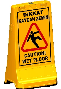 Levhalı Reklam Dubası - (hxw) 90x49 Cm - İki Yönde Uyarı – 12421 DB F A
