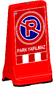 Levhalı Reklam Dubası - (hxw) 90x49 Cm - İki Yönde Uyarı – 12424 DB F A