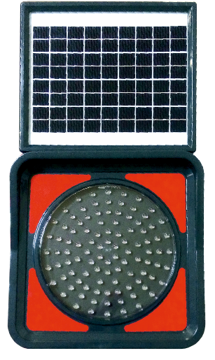 Solar Ledli Flaşör Uyarı Lambası - (hxw) 70x40 Cm - Kırmızı Led – 11852 FL K