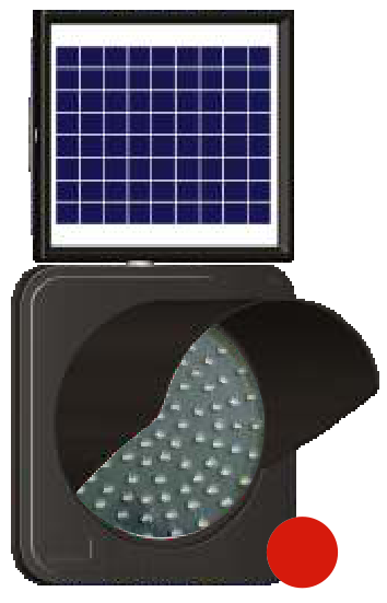 Solar Ledli Siperlikli Flaşör Lamba - (hxw) 70x40 Cm - Kırmızı Led – 11853 FL K