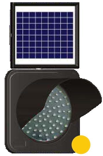 Solar Ledli Siperlikli Flaşör Lamba - (hxw) 70x40 Cm - Sarı Led – 11851 FL S