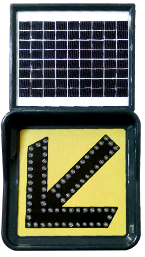 Solar Ledli Uyarı Levhası - (hxw) 70x40 Cm - Sarı Led – 11860 FL S