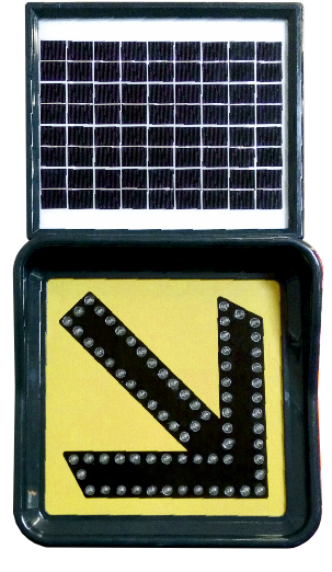 Solar Ledli Uyarı Levhası - (hxw) 70x40 Cm - Sarı Led – 11862 FL S