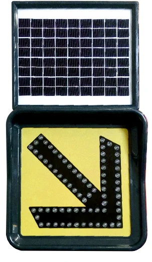Solar Ledli Uyarı Levhası - (hxw) 70x40 Cm - Sarı Led – 11862 FL S
