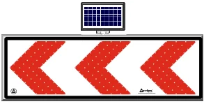 Solar Ledli Yol Bakım Levhası - (hxw) 80x150 Cm – 11750 S-LD