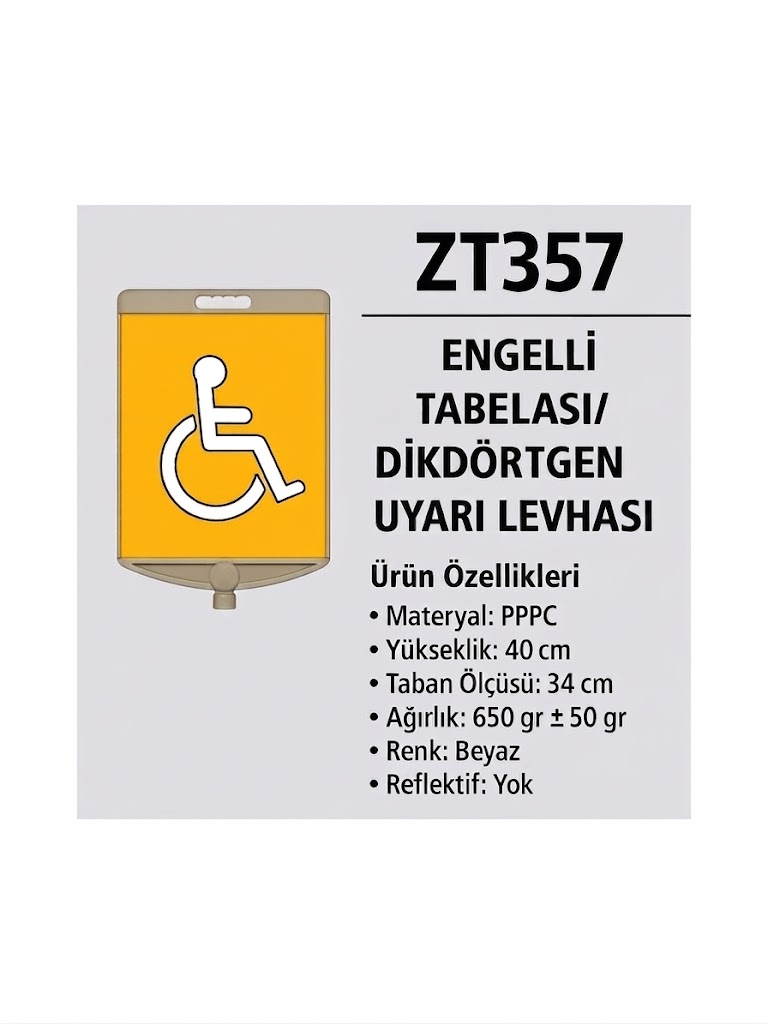 Engelli Tabelası/dikdörtgen Uyarı Levhası