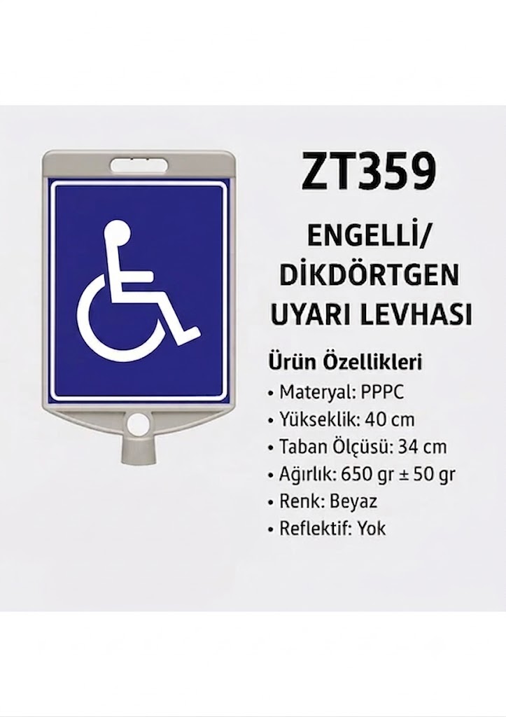 Yaya Geçidi Dikdörtgen Uyarı Levhası